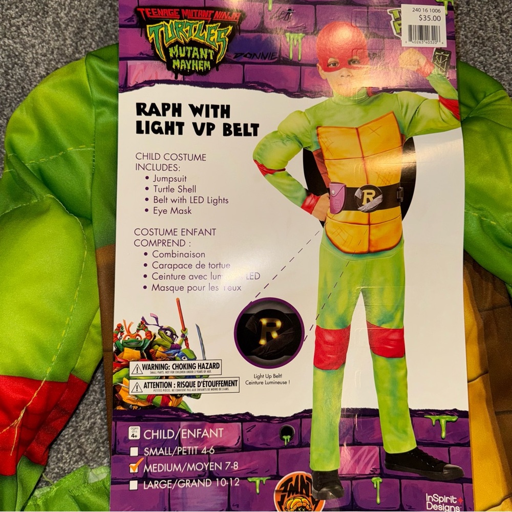 Teenage Mutant Ninja Turtles Raph Costume with Light-Up Belt
